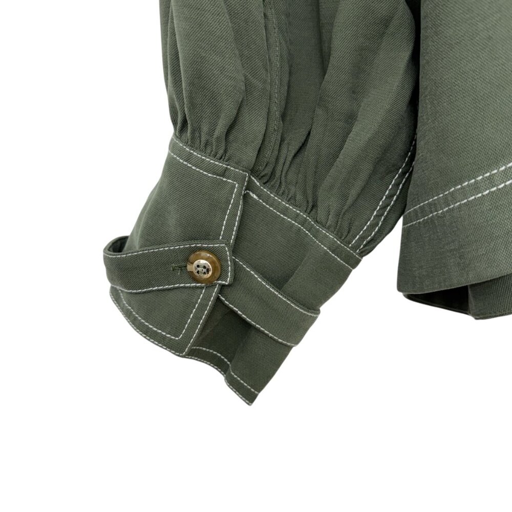 Soft Surroundings Cropped Green D'orze Button up Jacket Women's size 3X - Picture 5 of 8